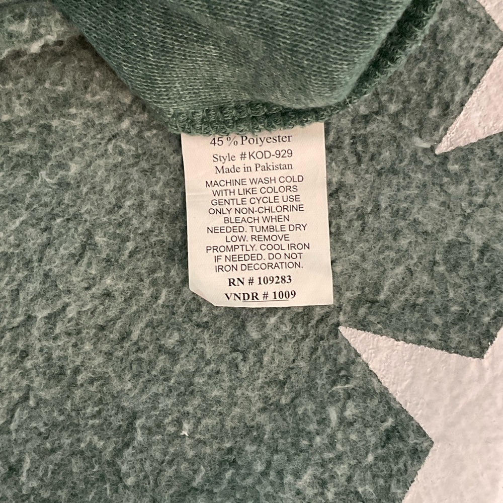 Vintage Havana Girls Green Sweatshirt White Stars Cozy Pullover Size 10 - Picture 8 of 8